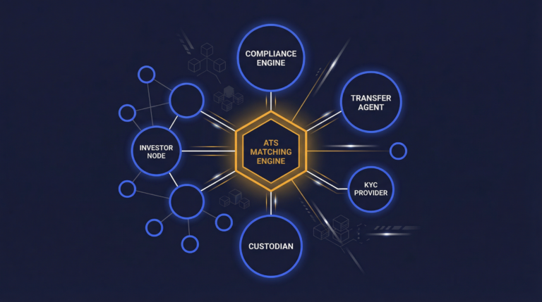 Alternative trading system ATS network matching digital securities and security tokens on a blockchain