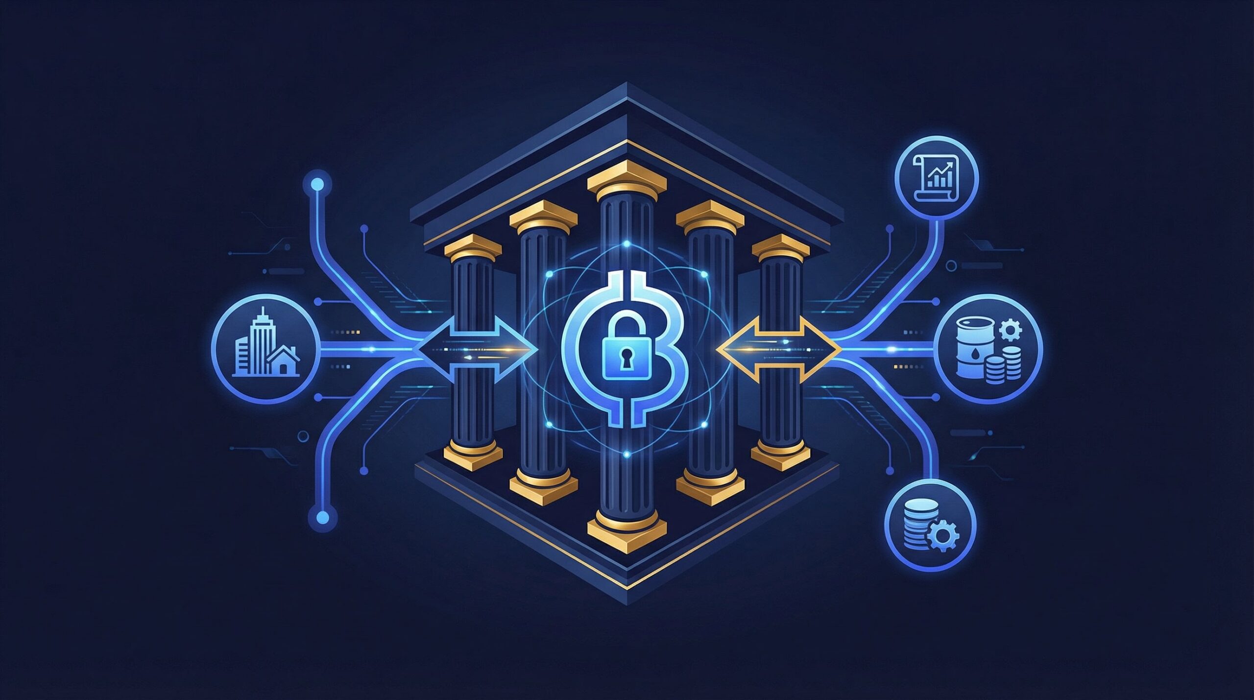 Abstract network showing CBDC tokenization synergies conflicts in global finance