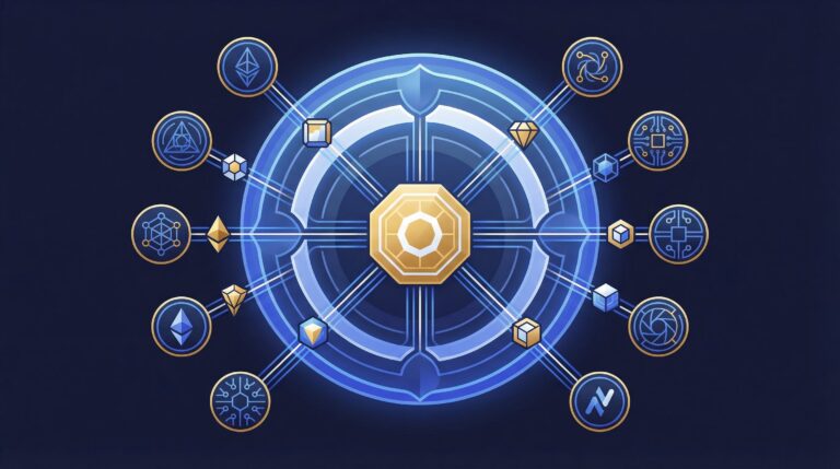Diagram illustrating Chainlink CCIP tokenization security tokens moving securely across multiple blockchain networks.