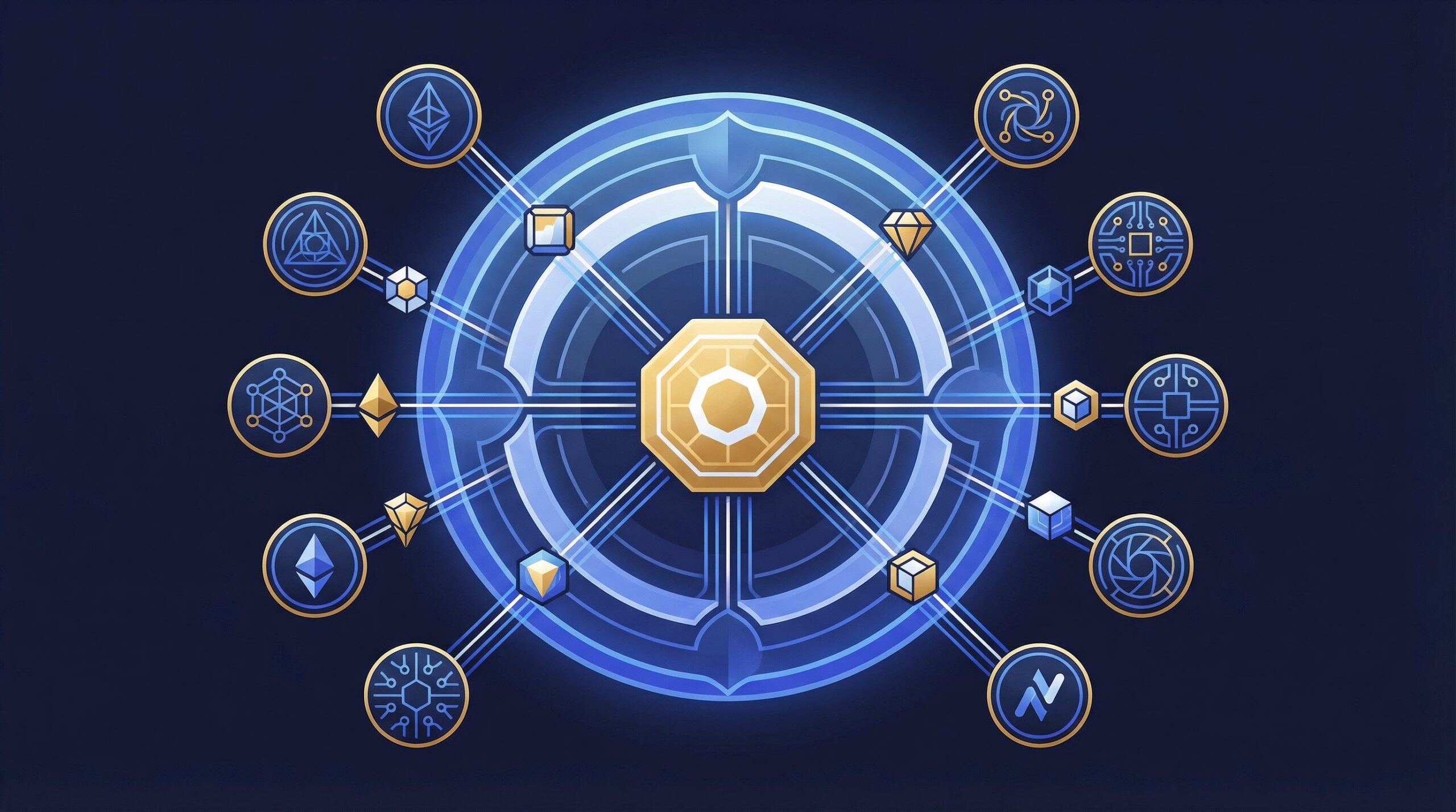 Diagram illustrating Chainlink CCIP tokenization security tokens moving securely across multiple blockchain networks.