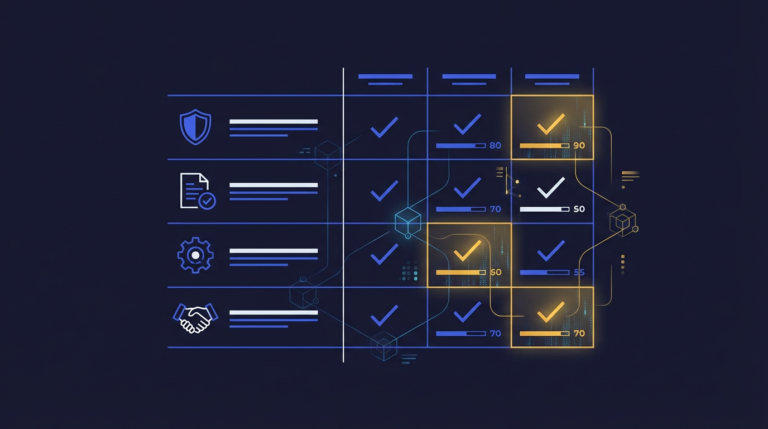 Founders evaluating choose tokenization platform criteria using a weighted scoring matrix and compliance checklist