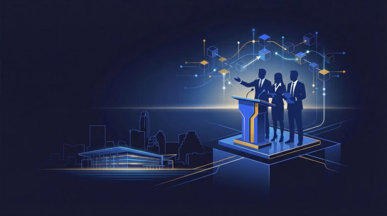 Institutional executives discussing asset tokenization at the Consensus 2026 conference in Austin Texas.