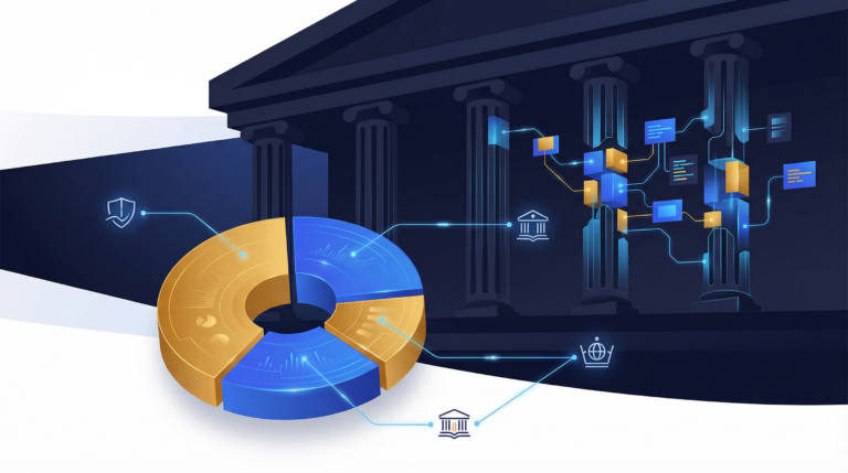 Institutional investor reviewing tokenized assets allocation and digital custody infrastructure on a trading terminal.