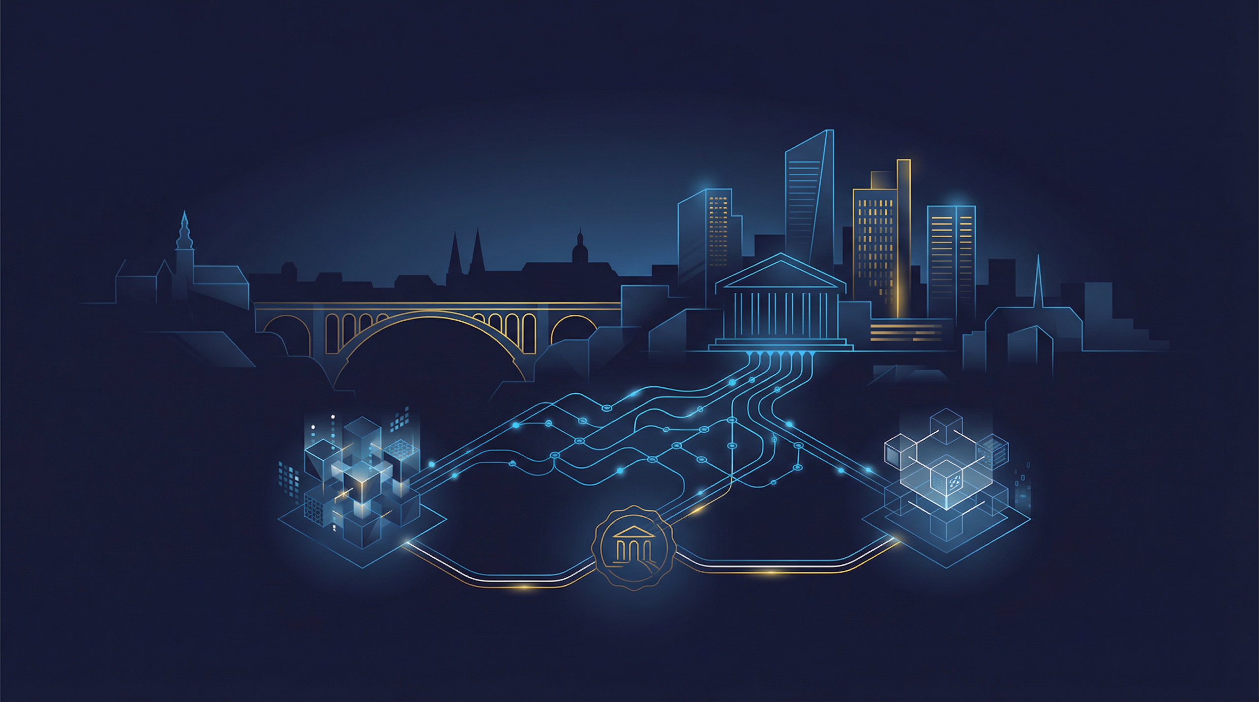 Luxembourg CSSF tokenization regulation and financial district buildings for digital asset fund management.