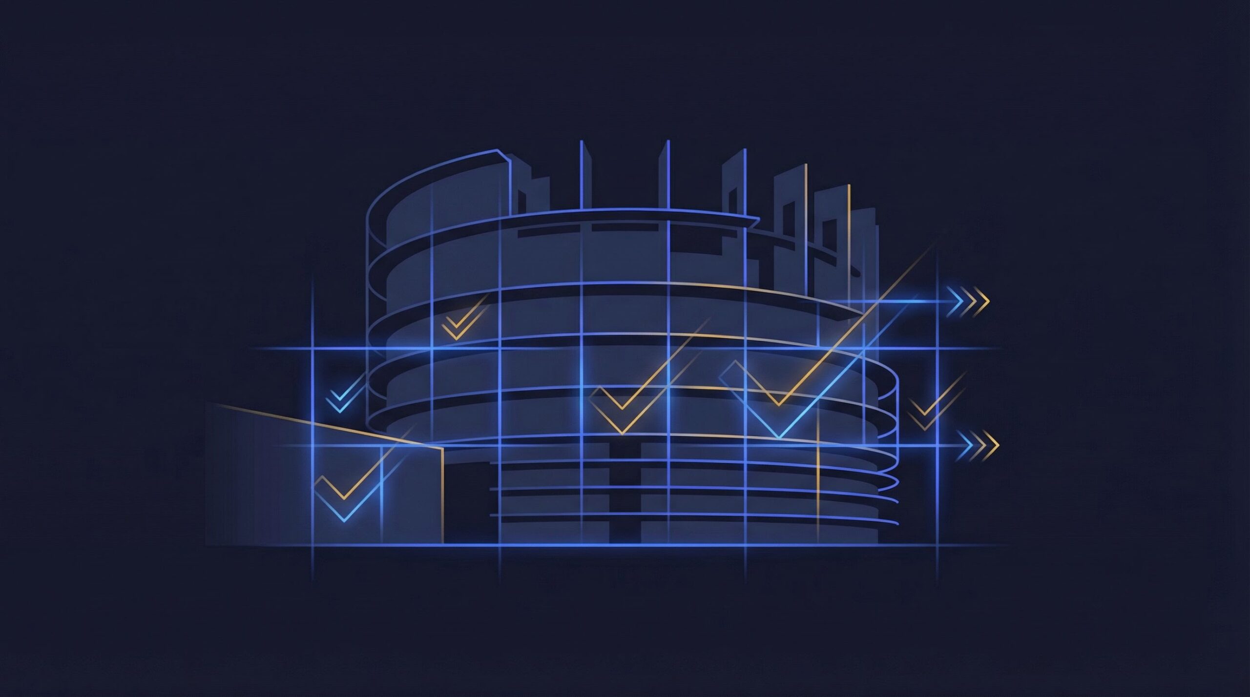 European Union flags in front of a financial building representing the MiCA enforcement impact