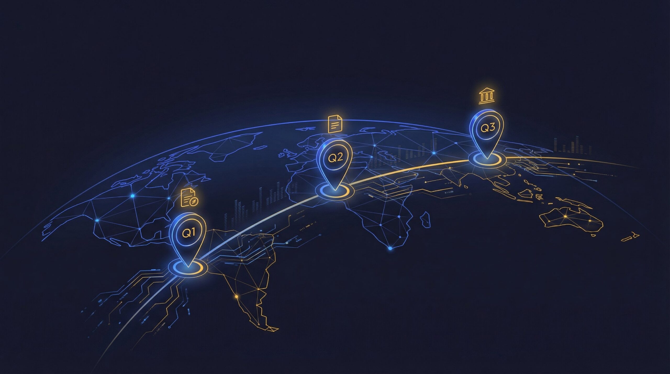 Global map highlighting tokenization regulation roundup Q3 2026 changes across the Americas, Europe, and Asia.