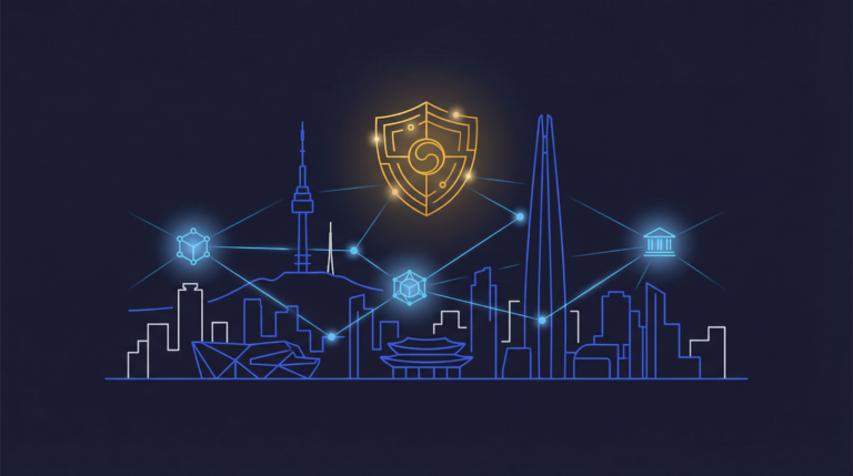 Financial district in Seoul representing South Korea STO tokenization regulation and digital asset markets.