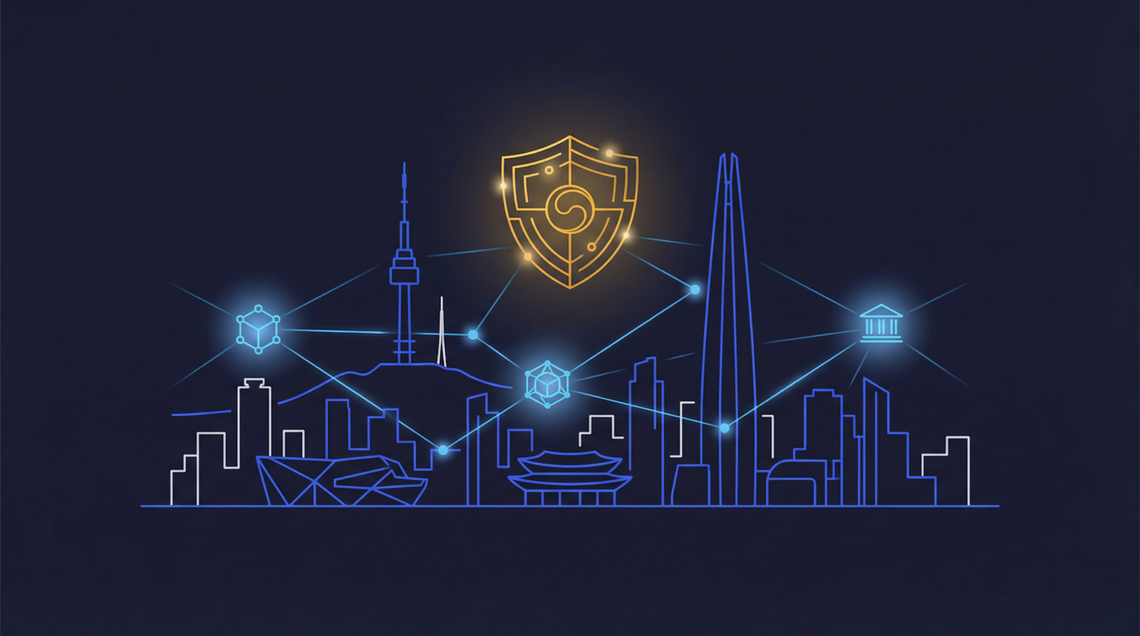 Financial district in Seoul representing South Korea STO tokenization regulation and digital asset markets.