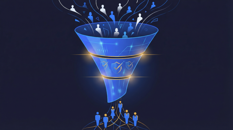 A founder presenting a compliant STO marketing strategy and investor acquisition funnel on a digital display