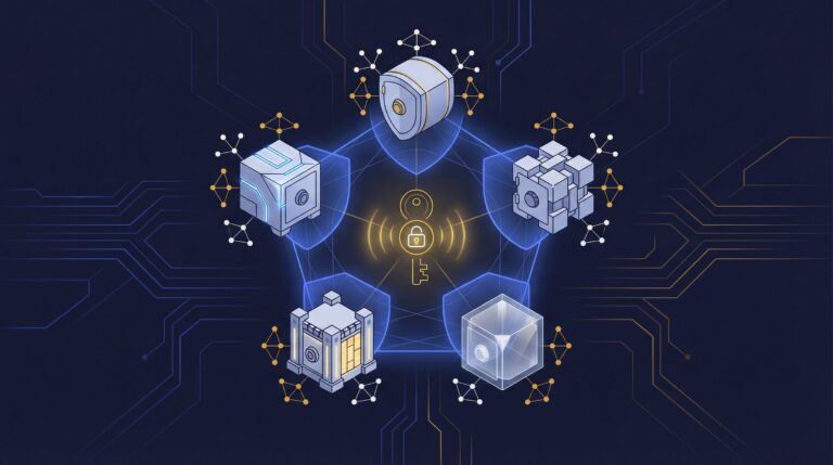 Institutional tokenized asset custodian comparison chart showing digital security vaults