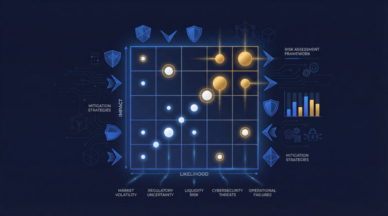 Risk management framework matrix for tokenized investment risks and smart contract assessment