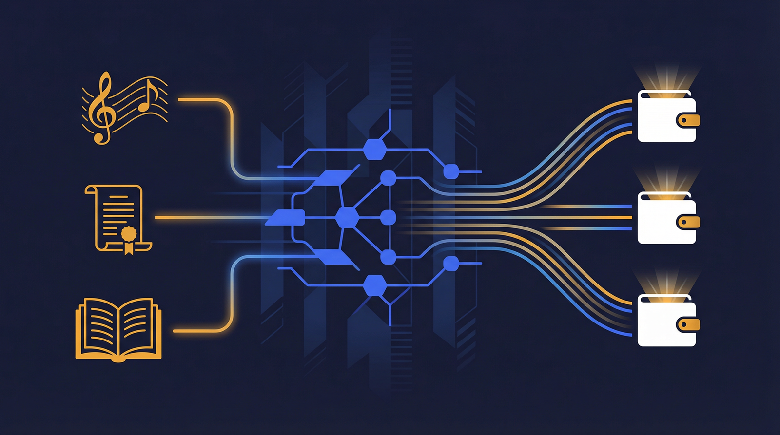 Digital token representing tokenized royalties and music streaming revenue on a blockchain network