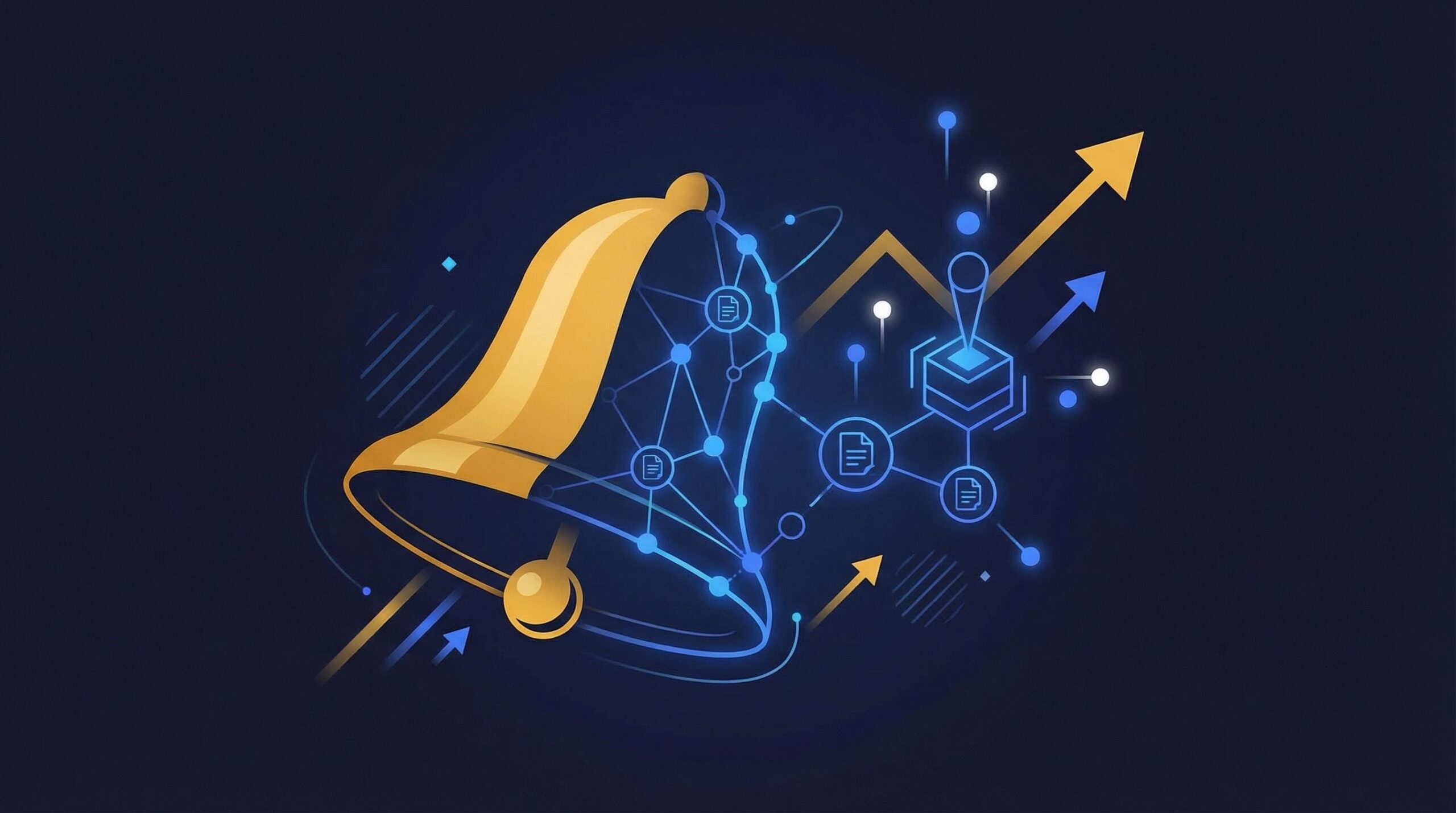 Abstract digital blockchain network overlaying a traditional stock exchange bell representing tokenized IPOs.