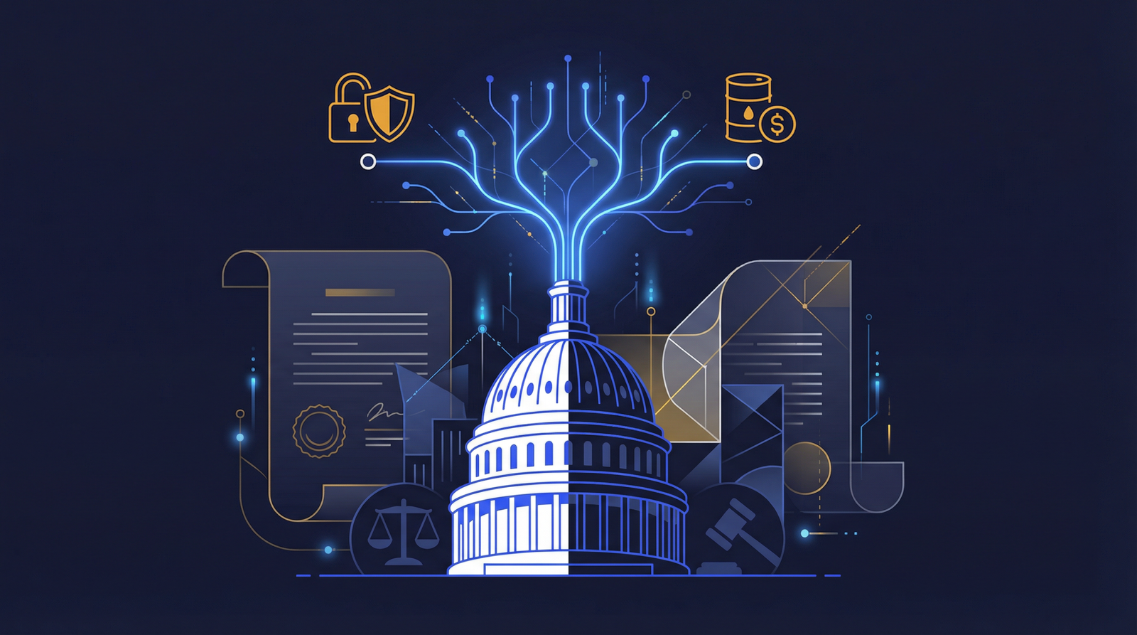 US Capitol building graphic illustrating the Clarity Act tokenization impact on digital asset classification and SEC jurisdiction.